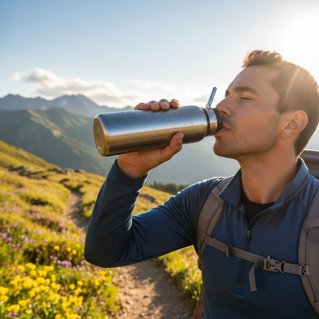 Isolierte Edelstahl Trinkflasche 750ml - 24h Kalt, 12h Heiß