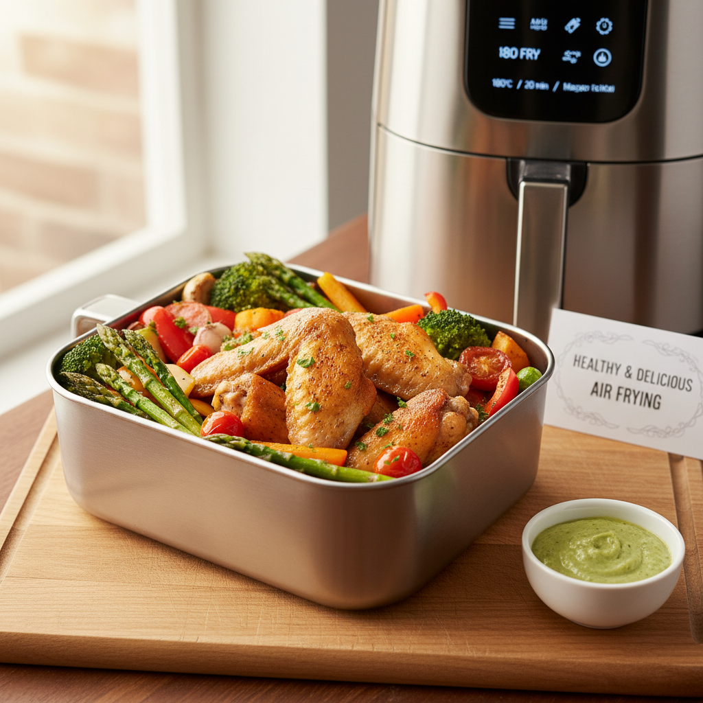 Heißluftfritteuse XXL 5.5L - Ölfrei & Gesund Kochen