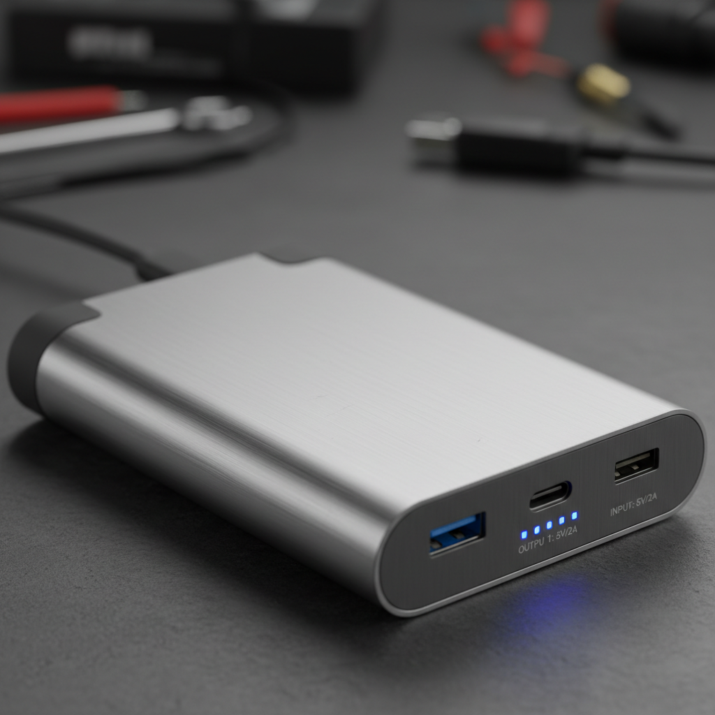 Powerbank 20000mAh - Schnellladung USB-C & 3 Ausgänge