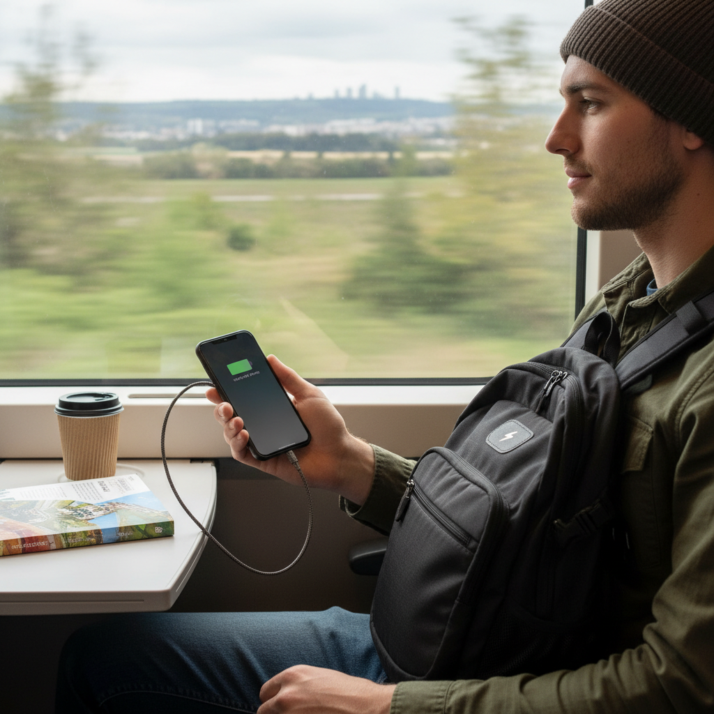Powerbank 20000mAh - Schnellladung USB-C & 3 Ausgänge
