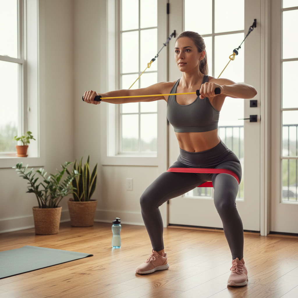 Fitness Widerstandsbänder Set - 5 Stärken mit Zubehör